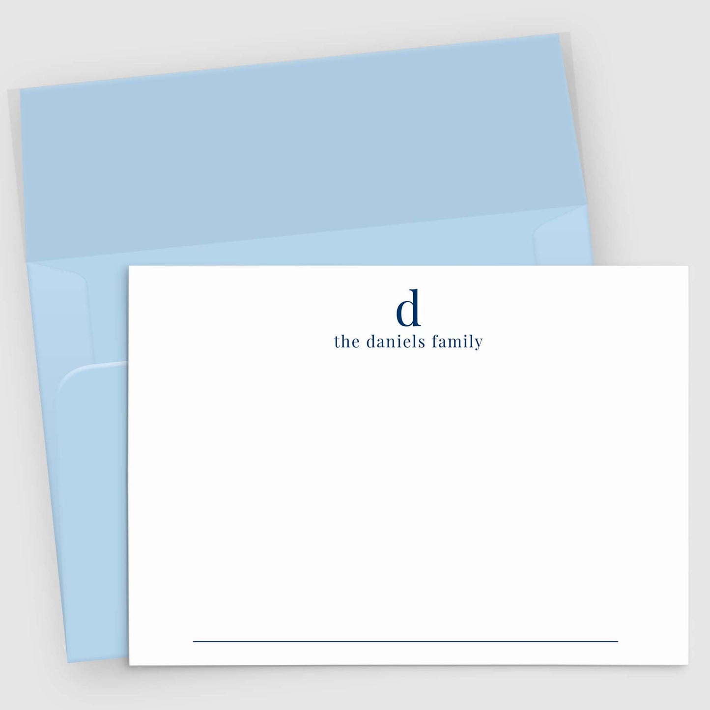 Classic Family Monogram Stationery | Personalized Note Cards Set of 10