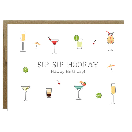 Festive Cocktails Birthday Greeting Card