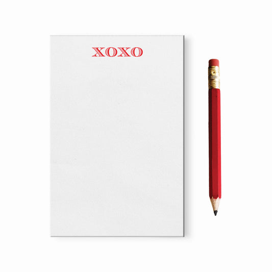 Mini XOXO Notepad with Red Pencil