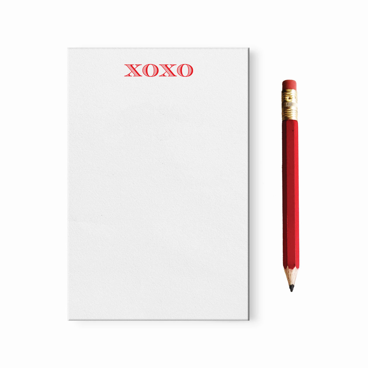 Mini bloc-notes XOXO avec crayon rouge
