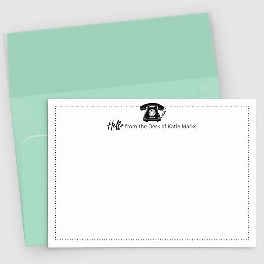 Telephone Motif Stationery | Personalized Note Cards Set of 10