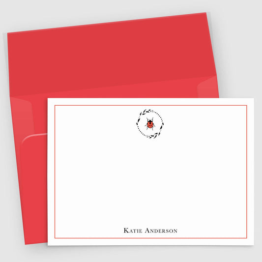 Ladybug Stationery | Personalized Note Cards Set of 10