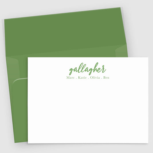 Family Name Stationery | Personalized Note Cards Set of 10