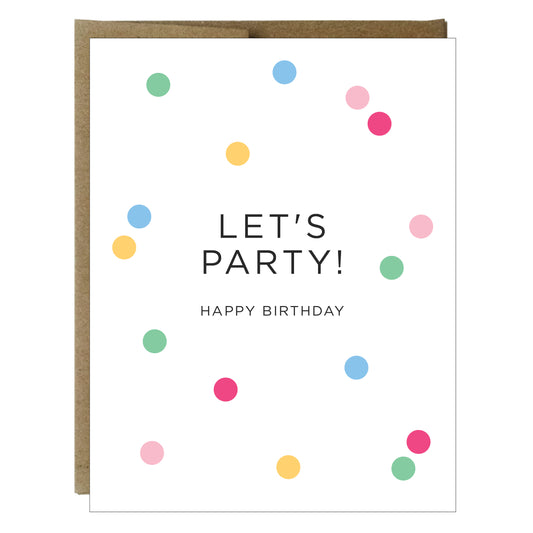 Let's Party Confetti Birthday Greeting Card