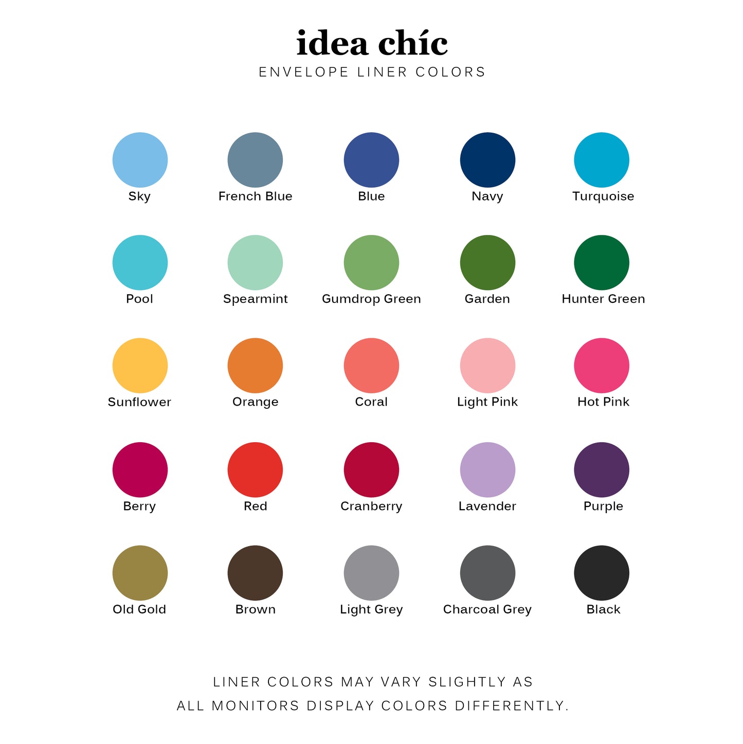 Envelope Liner ADD-ON for Idea Chic Stationery | Sets of 10 |Minimum 50
