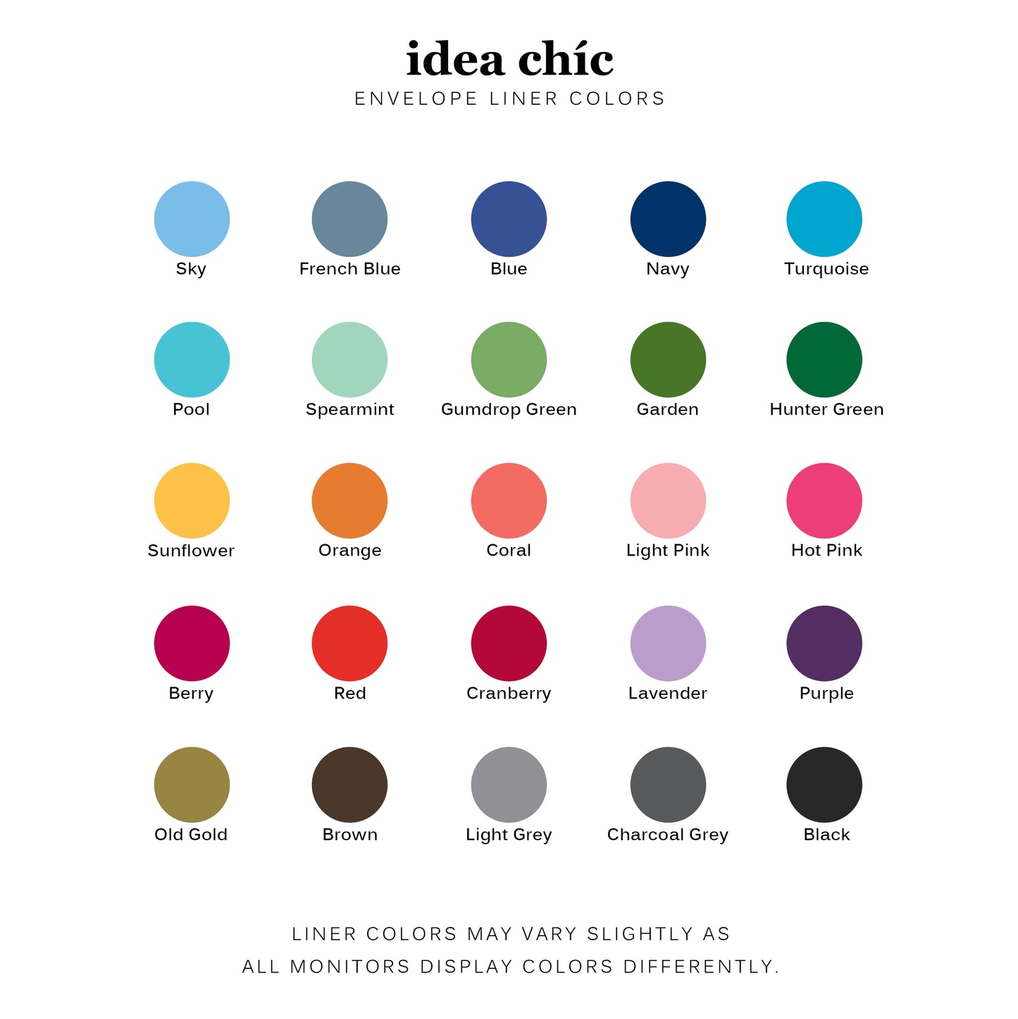 Doublure d'enveloppe complémentaire pour papeterie Idea Chic | Lots de 10 | Minimum 50