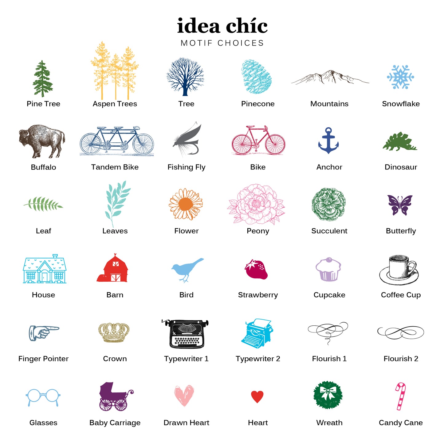 Papeterie typographique à motifs personnalisés - Lot de 50