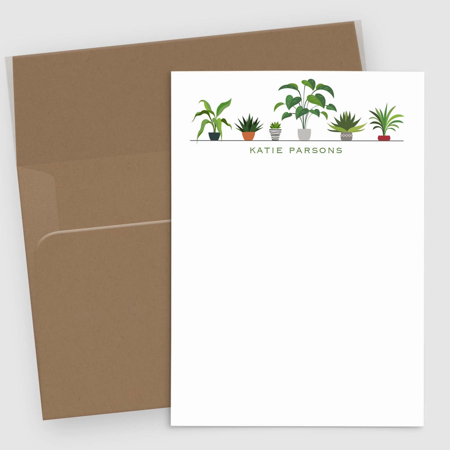 House Plant Stationery | Personalized Note Cards Set of 10