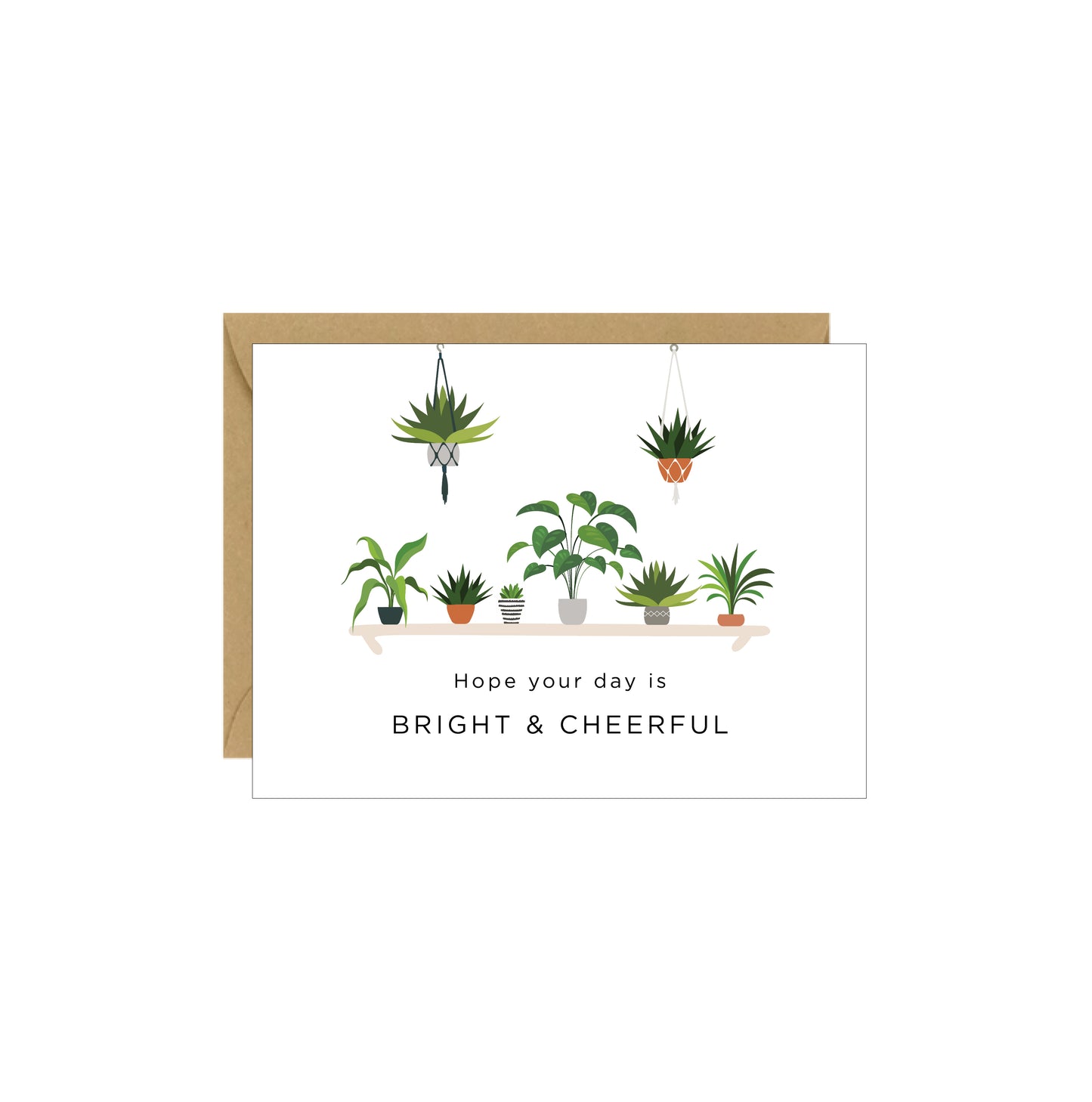 Enclosure Card - Hope Your Day is Bright and Cheerful Plants - 4 pack