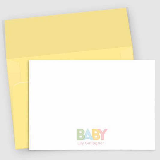Retro Baby Shower Thank You Stationery | Personalized Note Cards Set of 10