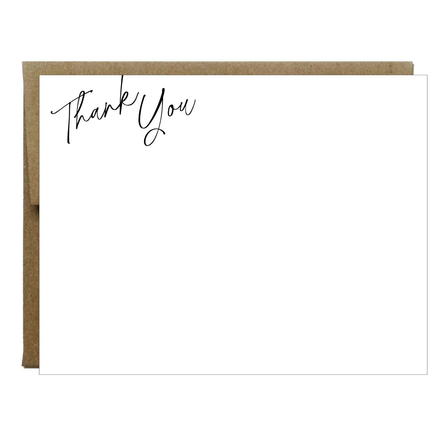 Notes de remerciement scriptées typographie imprimées - paquet de 5