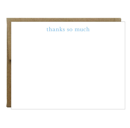 Thanks So Much Letterpress Stationery - 5 pack