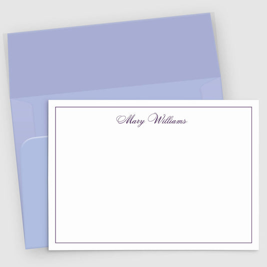 Women's Classic Script Stationery | Personalized Note Cards Set of 10