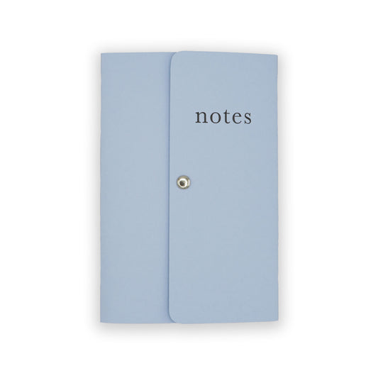 Paper Letterpress Journal with Magnetic Button in Pale Blue