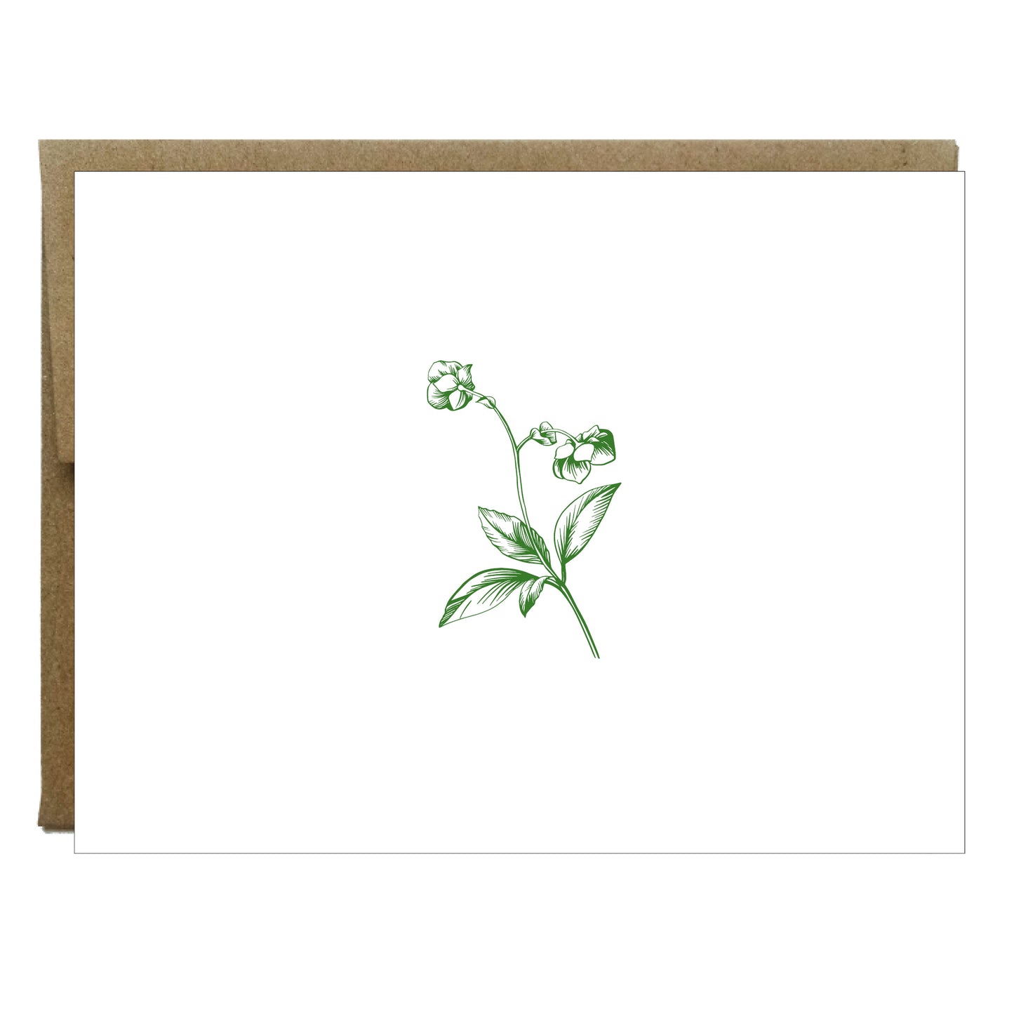 Budding Flower Letterpress Greeting Card