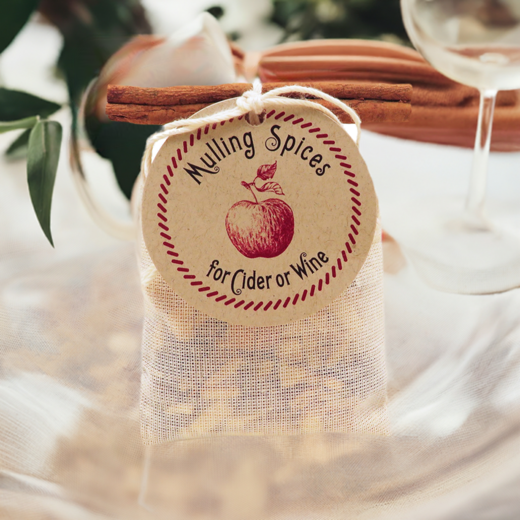 Mulling Spices Sachet - Holiday Gift For Home, Fall or Winter Wedding Favor - set of 5
