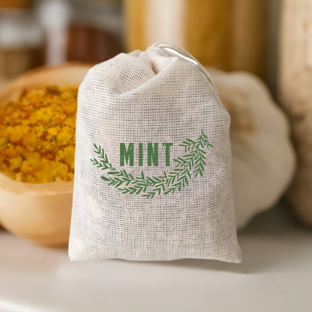 Bolsita de menta - Paquete de 3 para armario, cajón o despensa