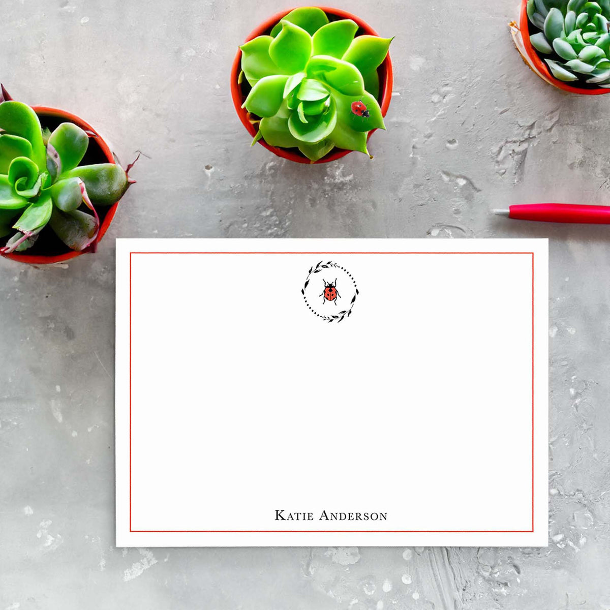Lady Bug Note Ladybug Stationery | Personalized Note Cards Set of 10 – Idea Chíc