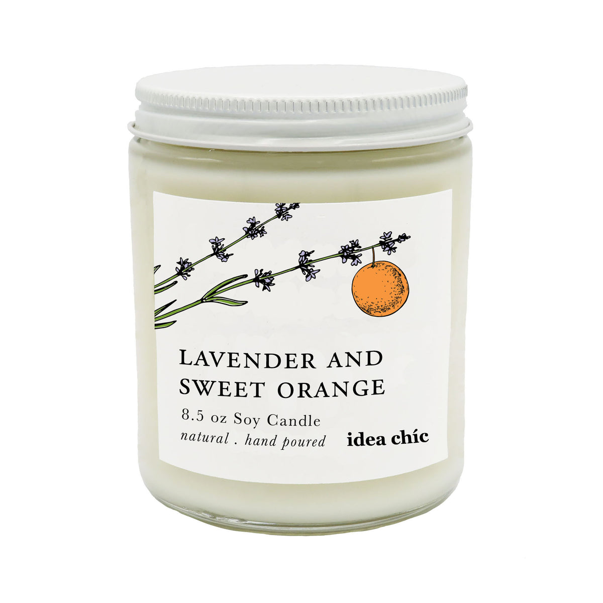 8.5 oz. Lavender and Sweet Orange Candle Glass Jar