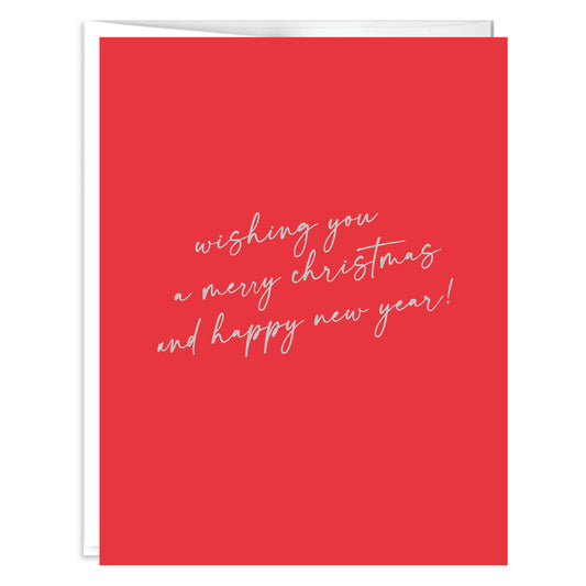 Merry Christmas and Happy New Year Letterpress Card - 5 pack