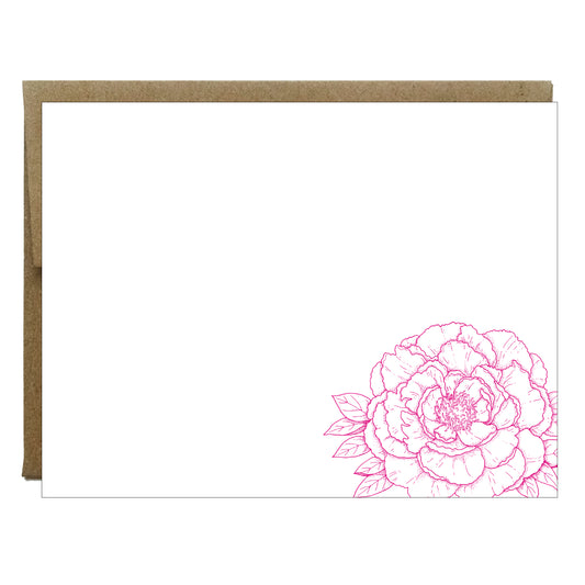 Peony Letterpress card with Envelope