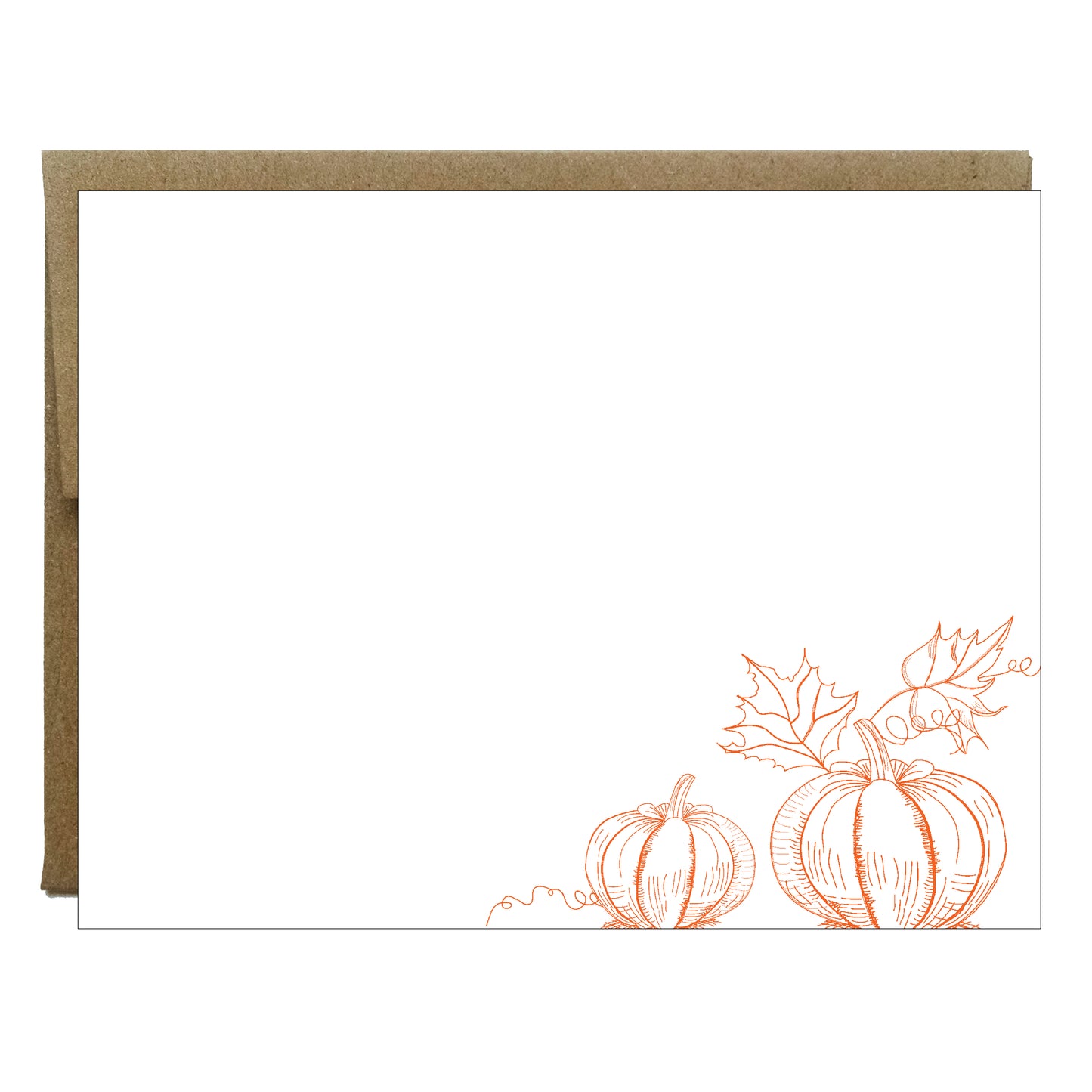 Orange Pumpkin Letterpress Card with Envelope