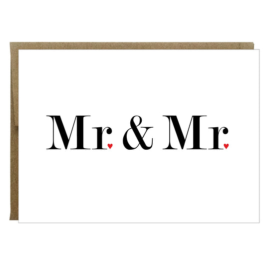 Modern Mr. and Mr. Wedding or Anniversary Card