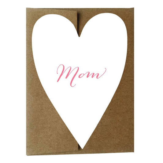 Mom Heart Shaped Letterpress Greeting Card - Idea Chíc
