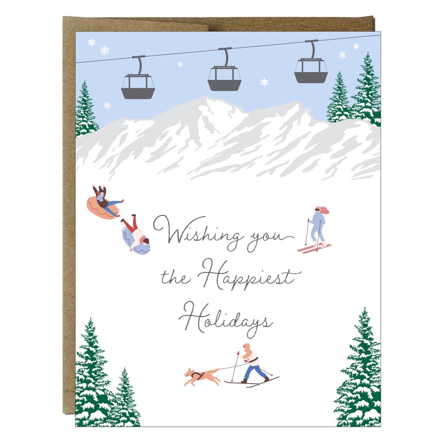 Holiday Fun in the Snow Greeting Card