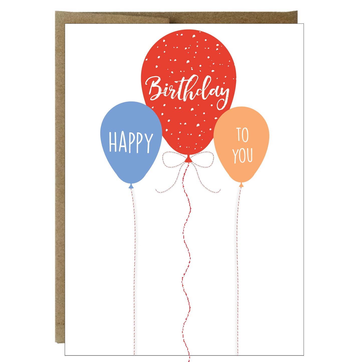 Happy Birthday Balloons Card with sewn paper - Idea Chíc