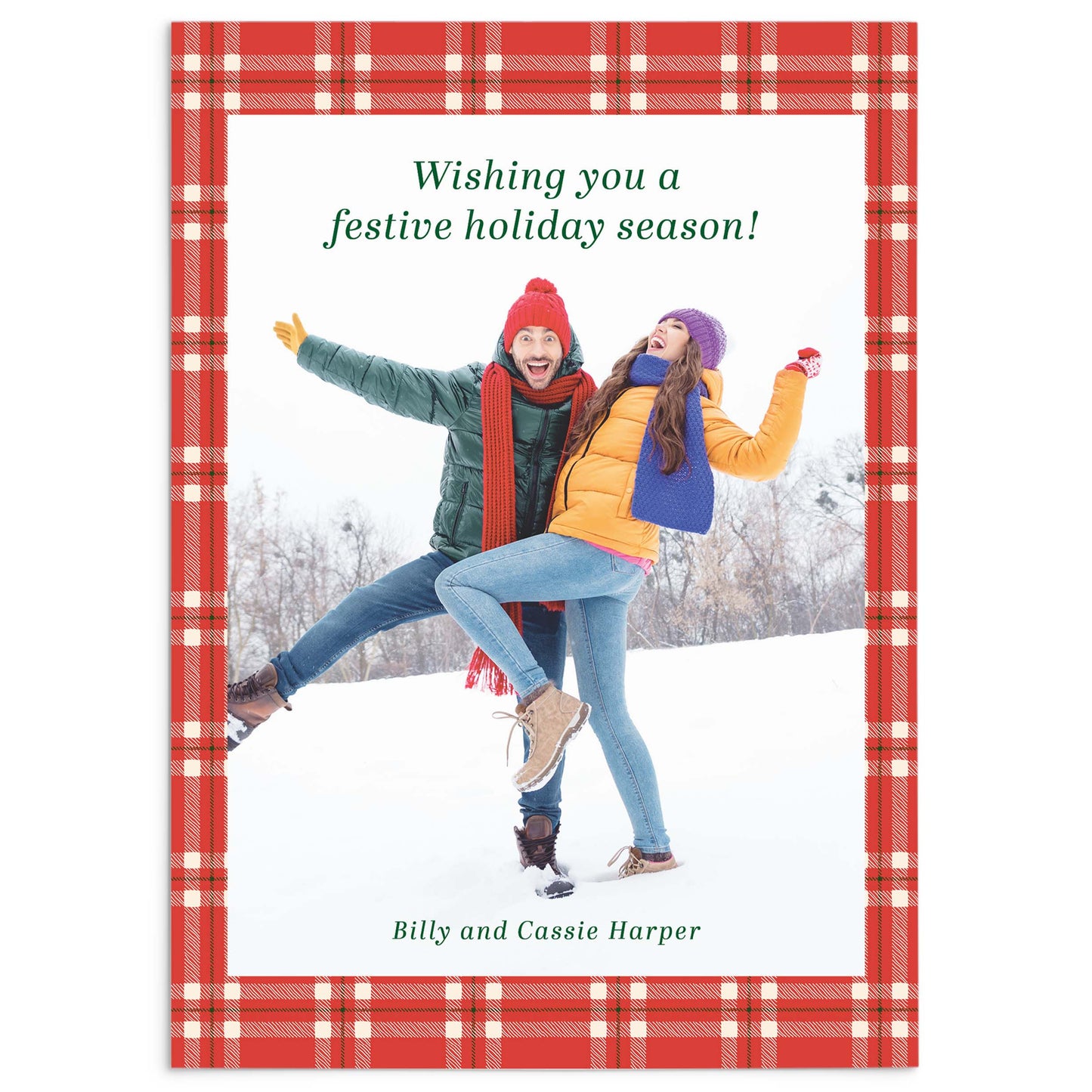 Plaid Holiday Photo Card
