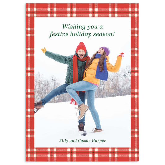 Plaid Holiday Photo Card
