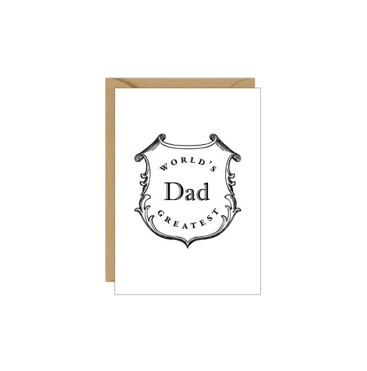 Enclosure Card - World's Greatest Dad Crest - 4 pack