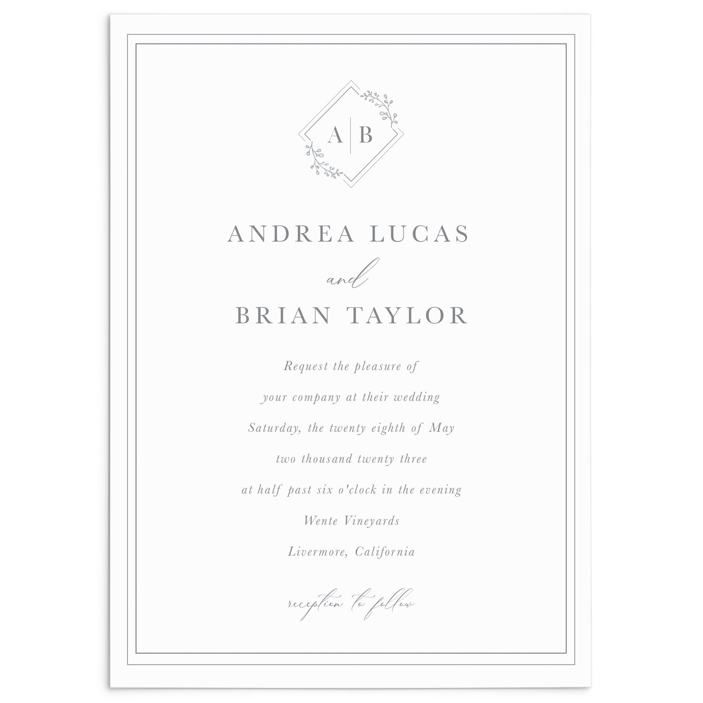 Elegant Frame Wedding Invitation