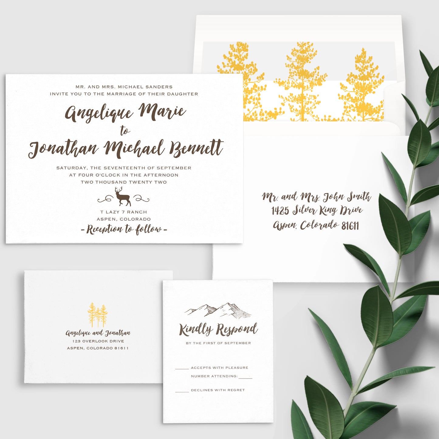 Faire-part de mariage de tremble