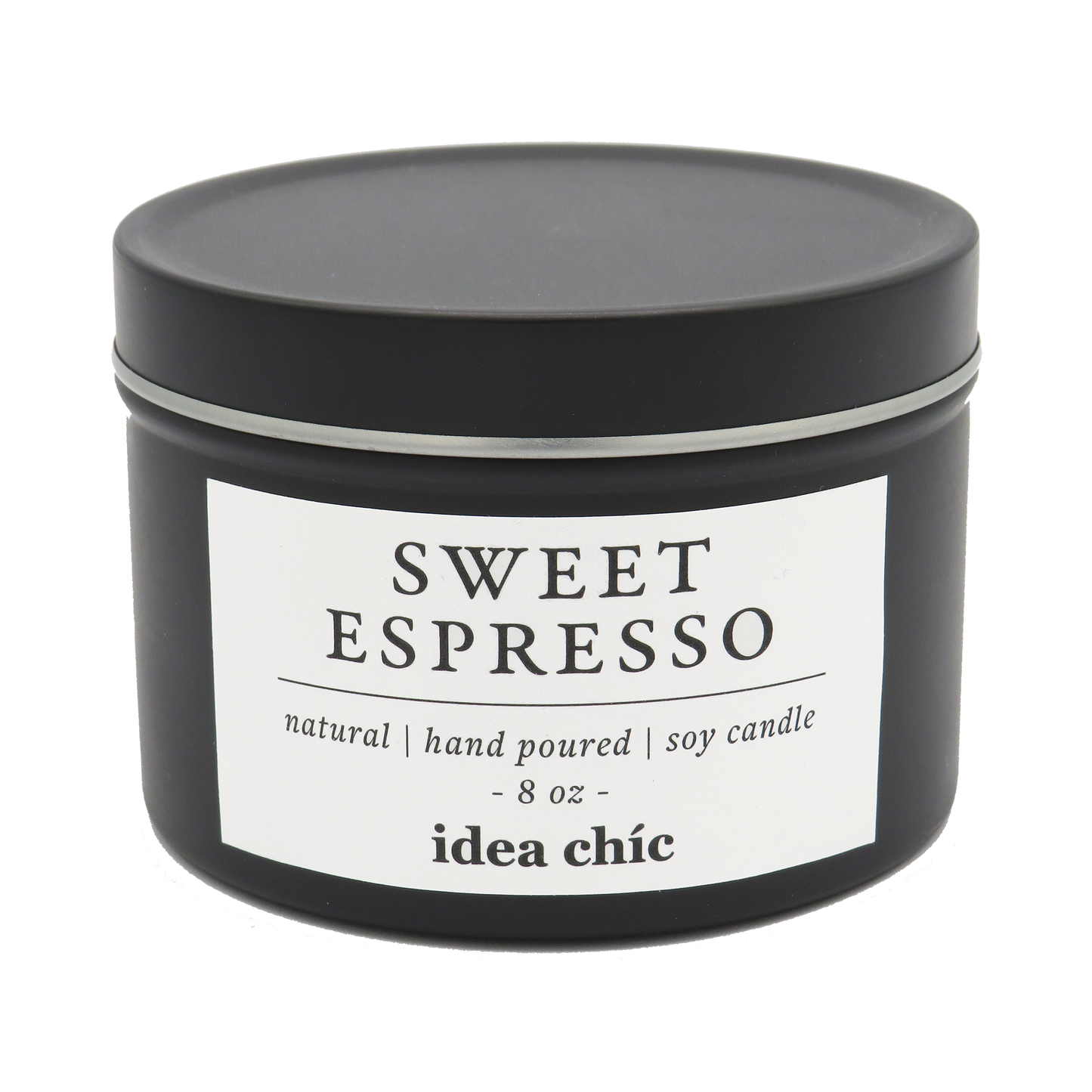 8 oz. Sweet Espresso Candle Black Tin