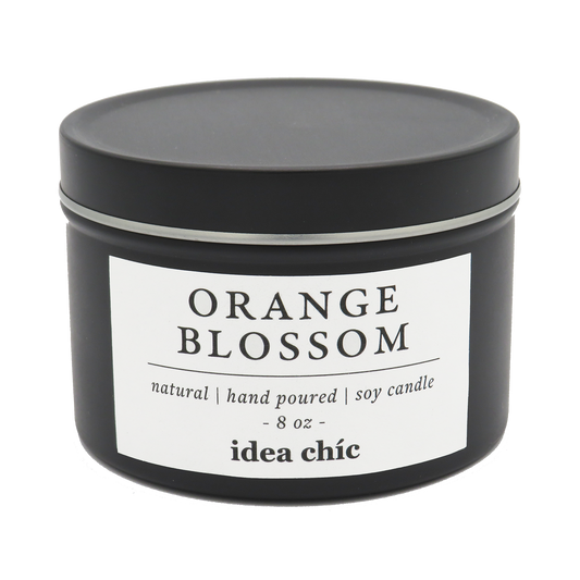 8 oz. Orange Blossom Candle Black Tin
