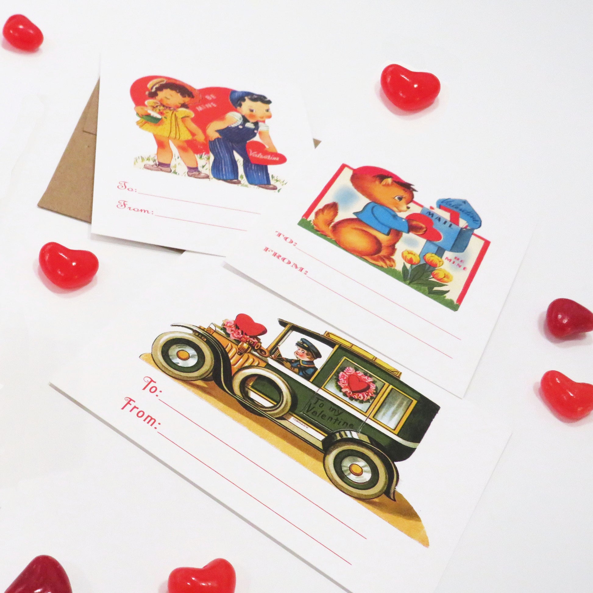 Vintage Kids Valentines - 12 pack - Idea Chíc