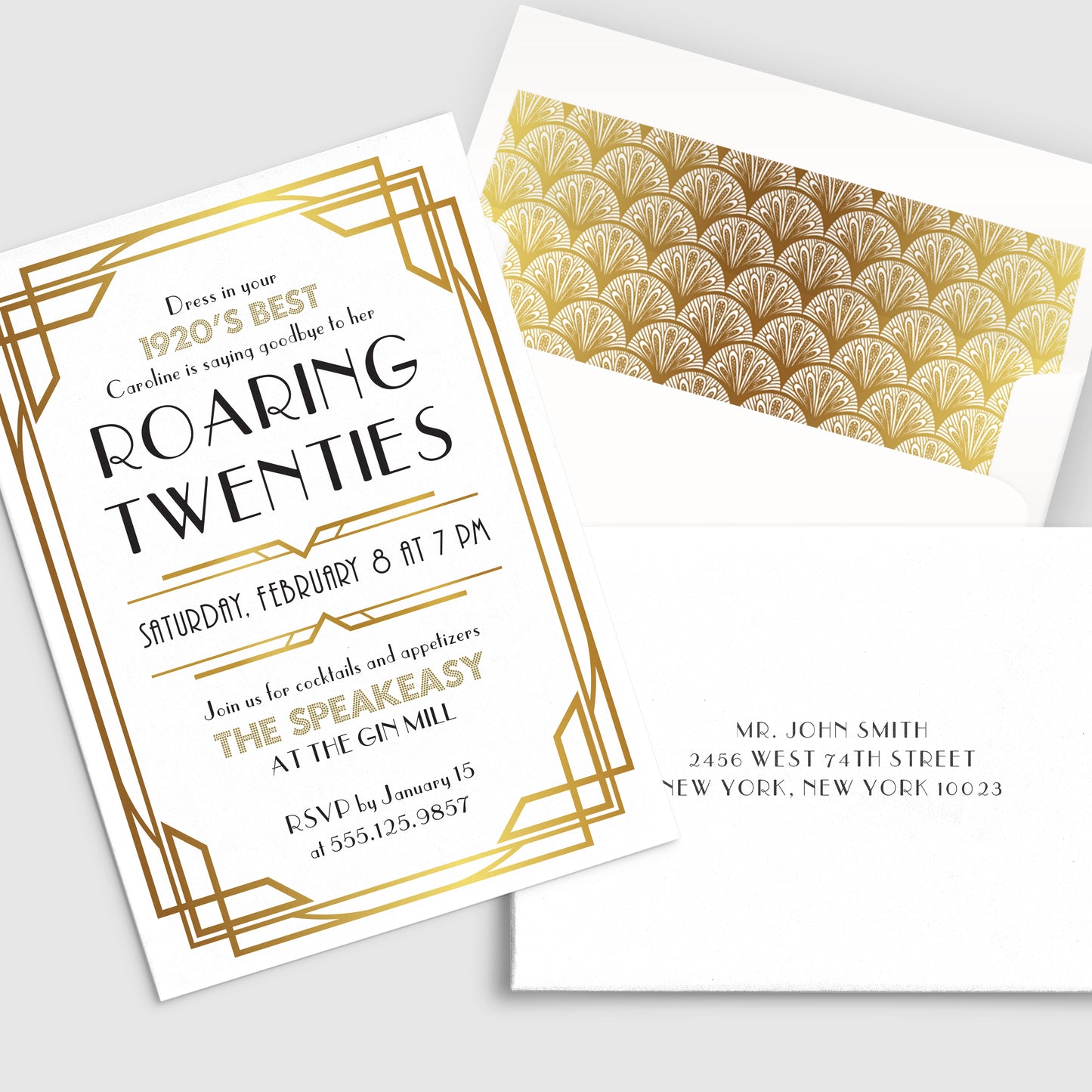 Invitation à la fête d'anniversaire des années folles
