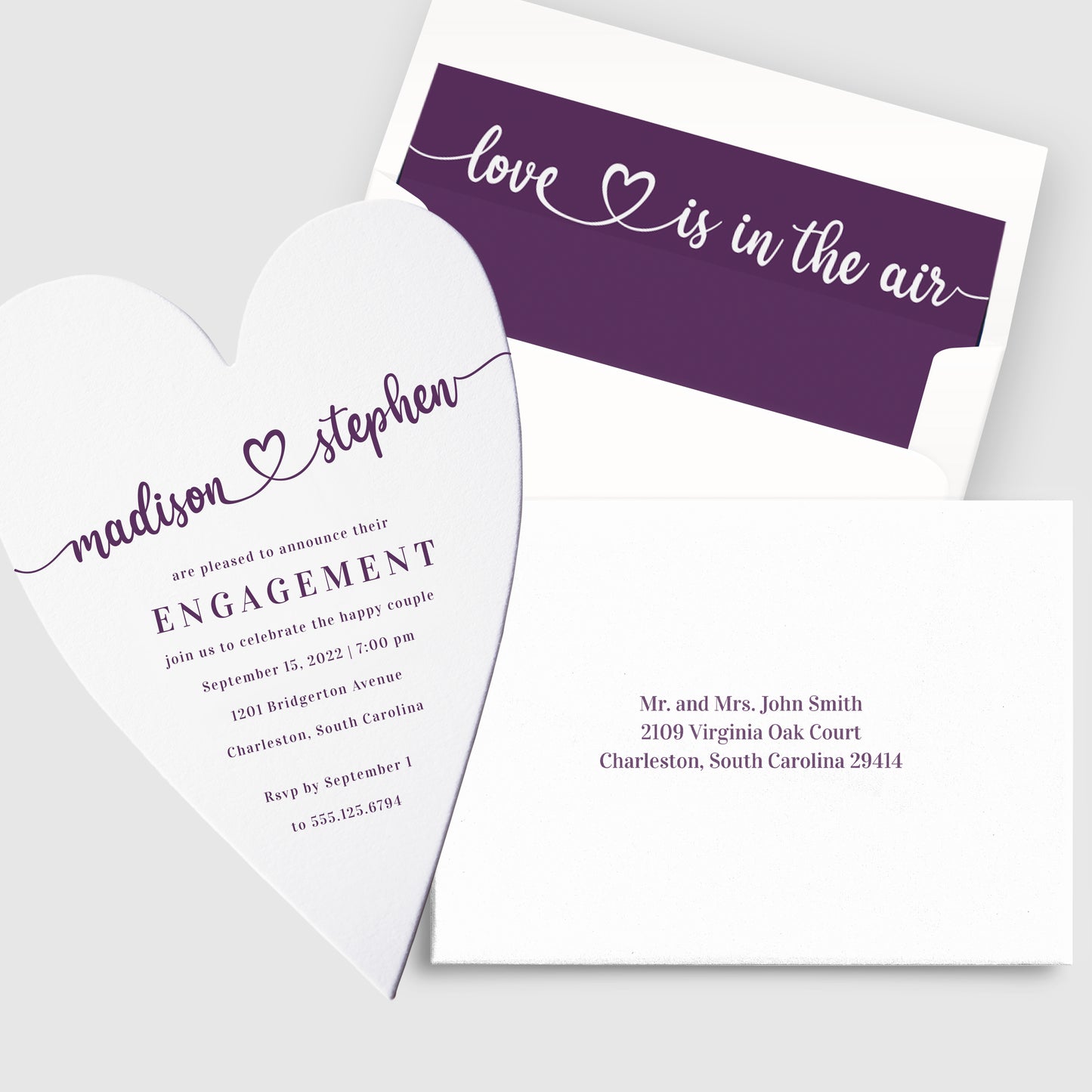Heart Shaped Engagement Party Invitation
