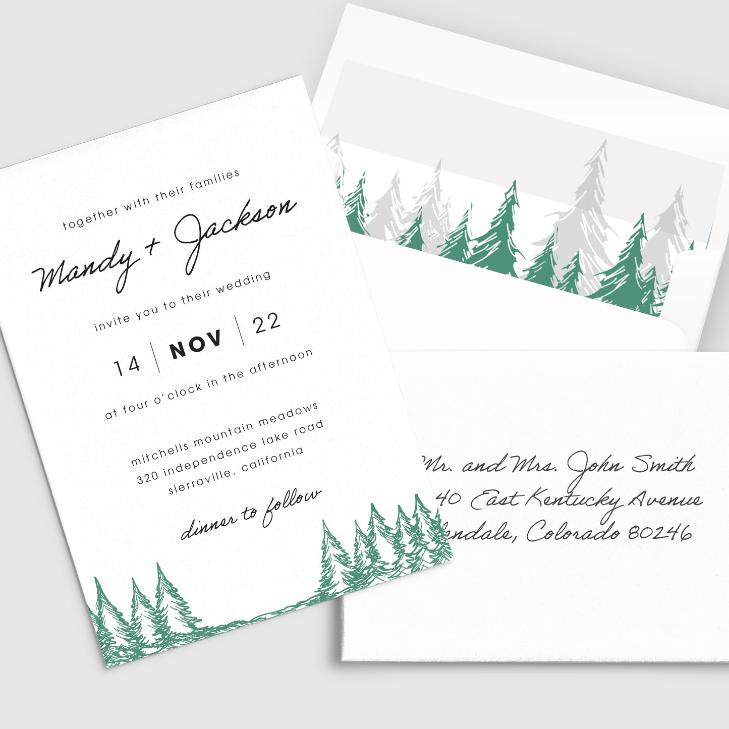 Modern Forest Wedding Invitation