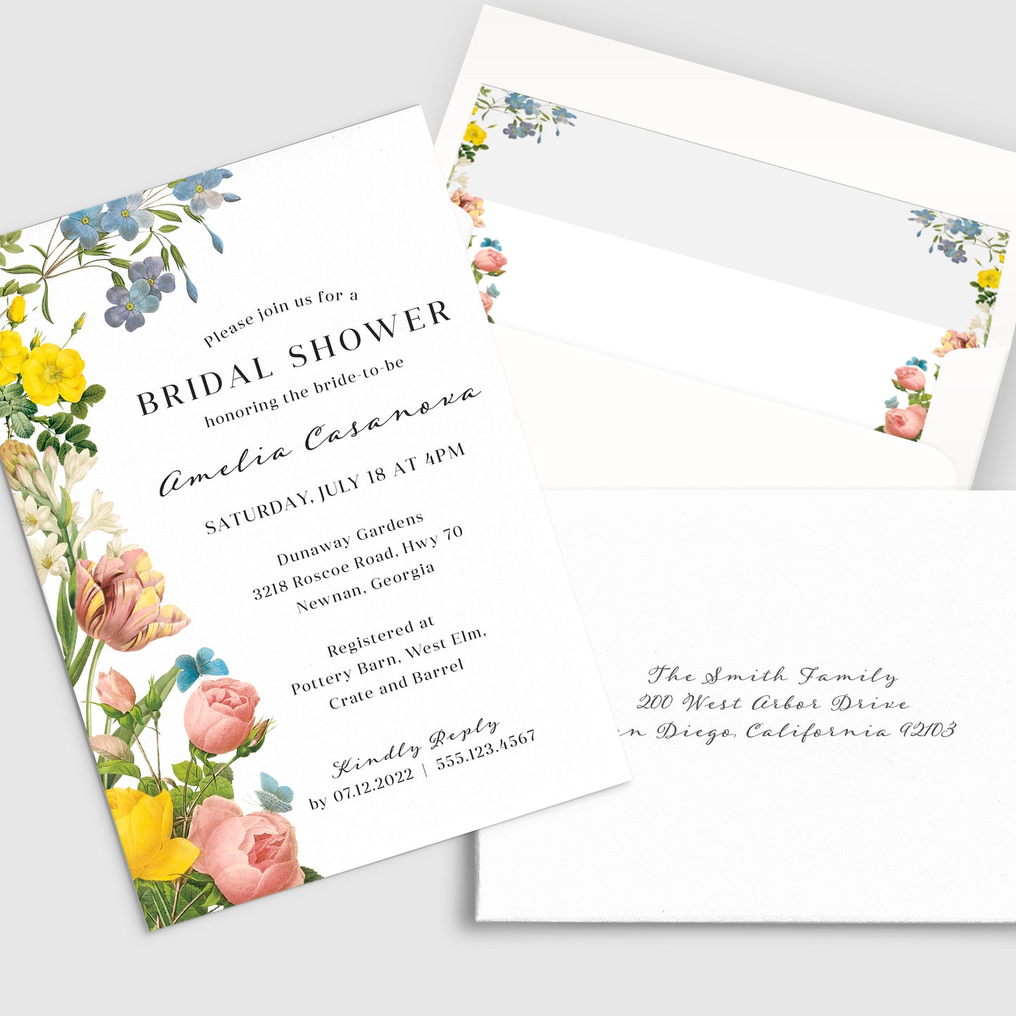 Invitation à une fête nuptiale de jardin