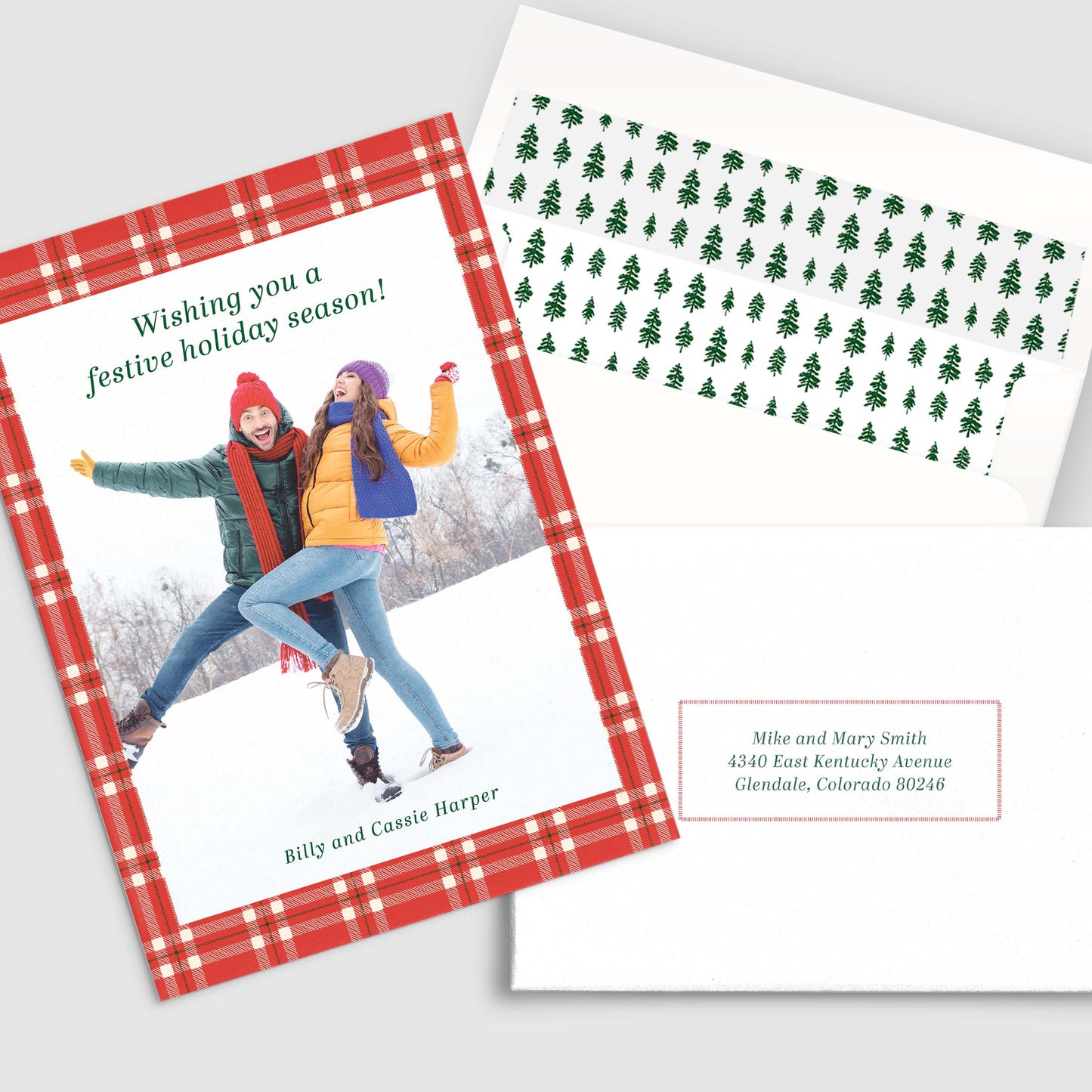 Plaid Holiday Photo Card