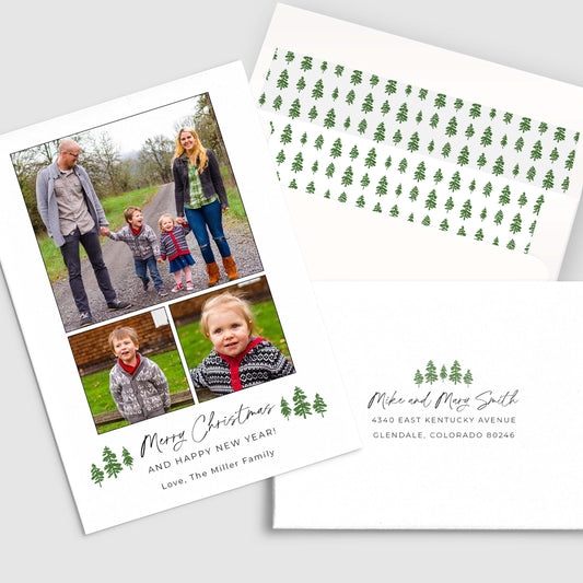 Pine Trees Holiday Photo Card