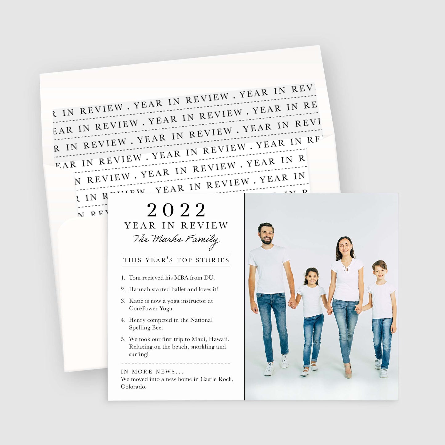 Year in Review Holiday Photo Card