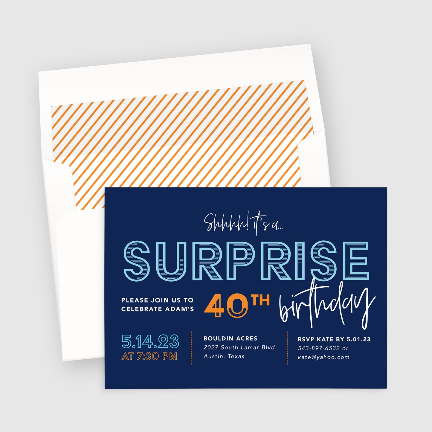40th Birthday Surprise Party Invitation