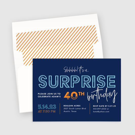 40th Birthday Surprise Party Invitation