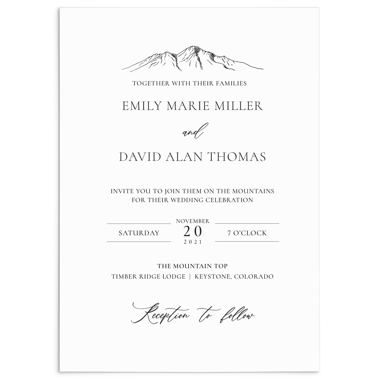 Mountaintop Wedding Invitation