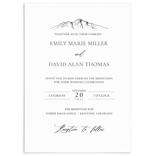 Mountaintop Wedding Invitation