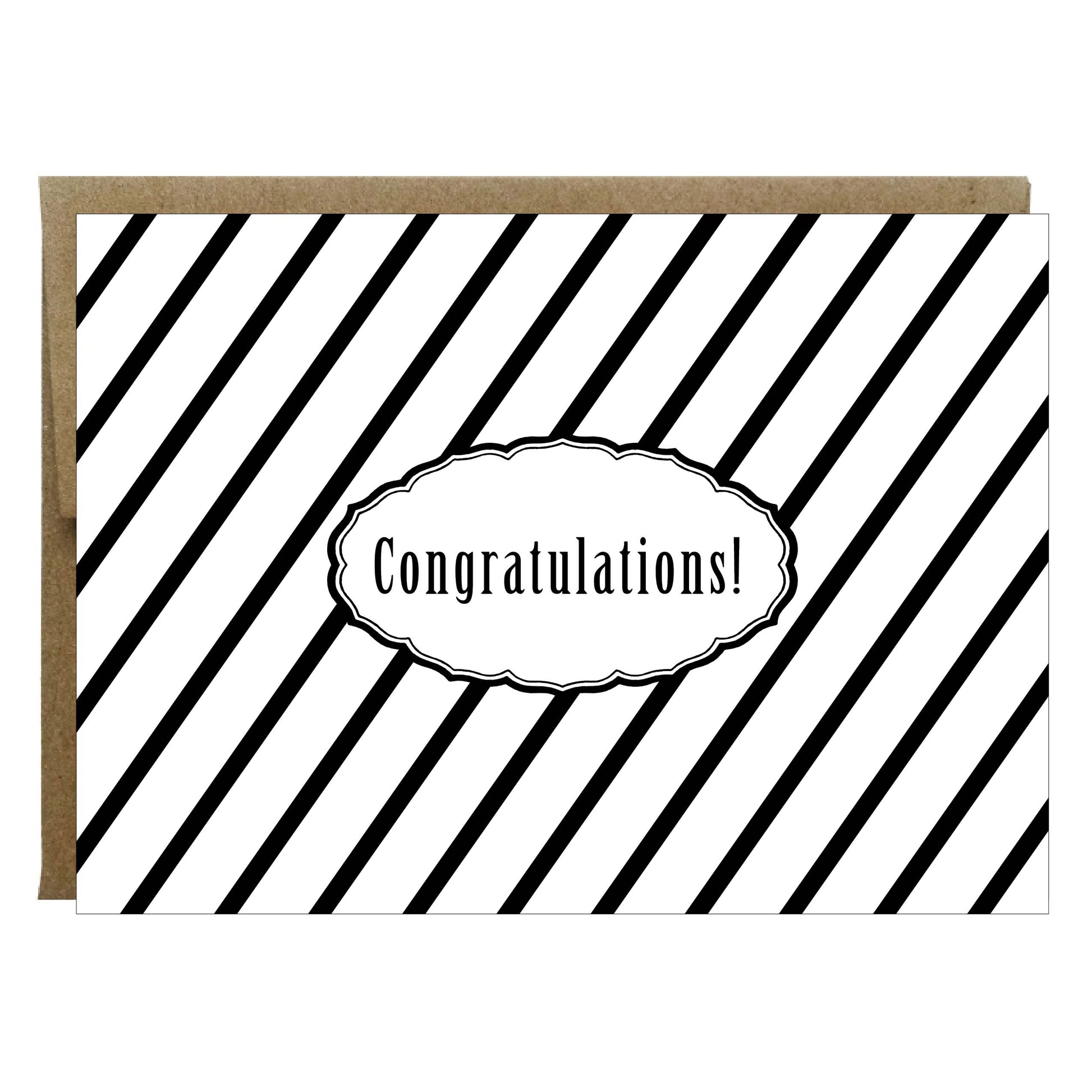 Classic Striped Congratulations Greeting Card - Idea Chíc